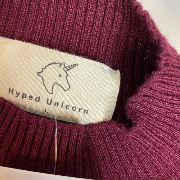 Boutique Knit Top Sweater Cold Shoulder Cut-Out Ribbed Fitted Maroon Burgundy LG - Picture 5 of 9